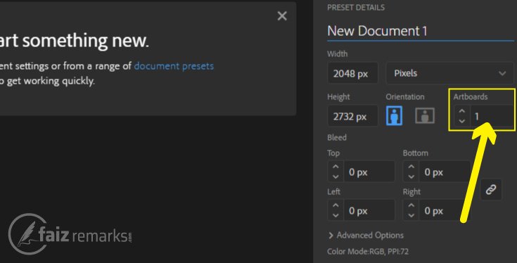 Number of Artboard in Adobe Illustrator CC New Document