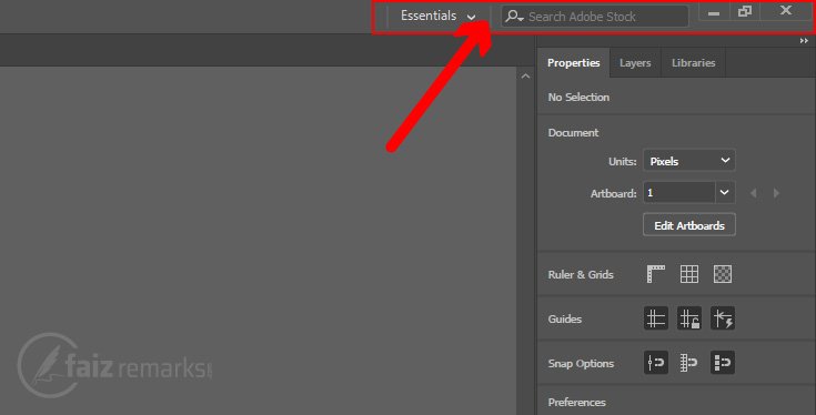 Adobe Illustrator CC Interface-Top Right Bar